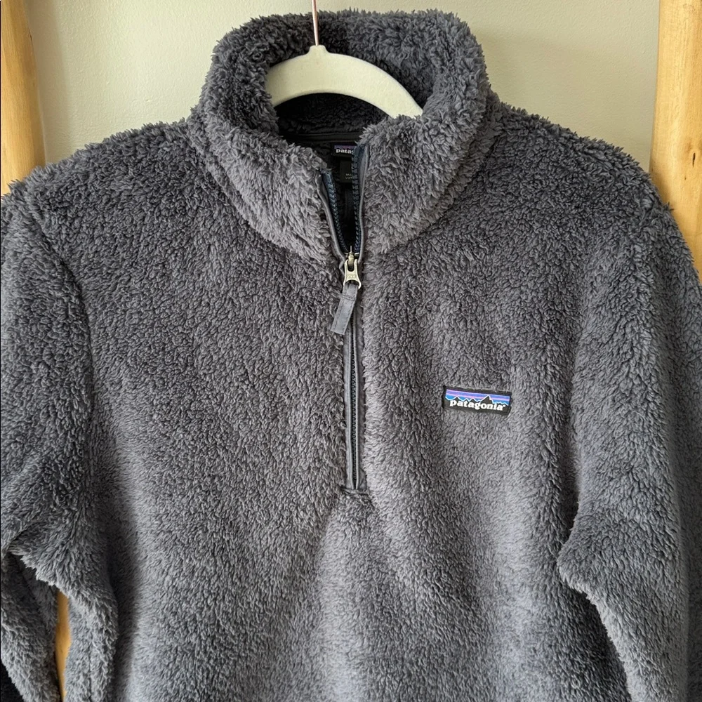 Patagonia Women’s 1/4 Zip Los Gatos Smolder Blue Soft Fleece Pullover L - Picture 8 of 15